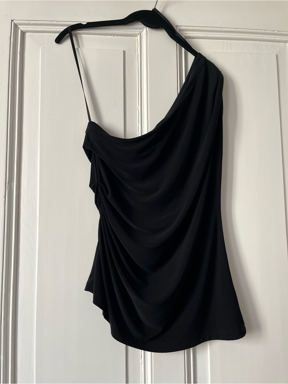 Vince Camuto One Shoulder Black Tank Top